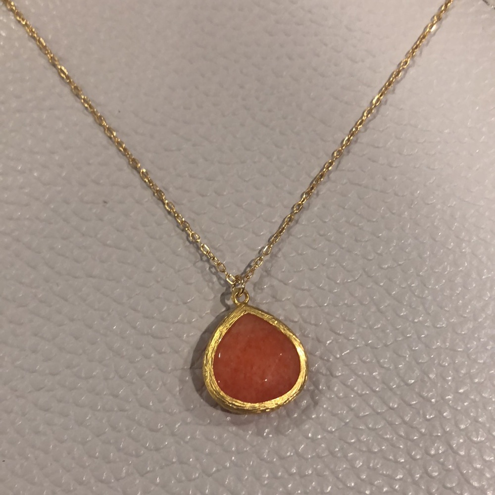 Gold and pink/coral necklace